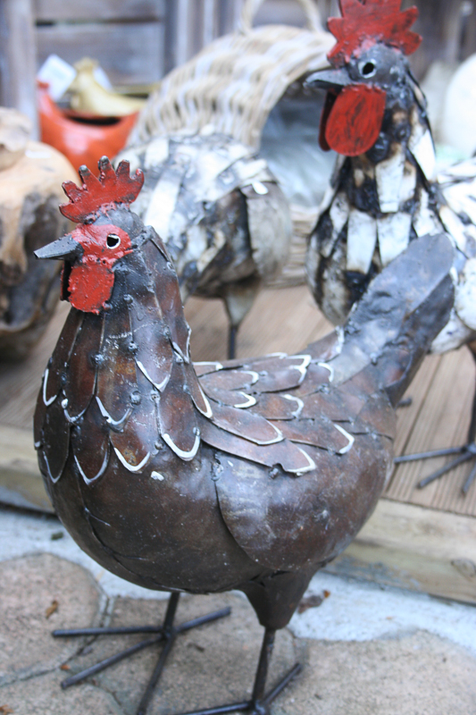 Petite poule décorative fer plein 22x12x22cm - La Grande Prairie